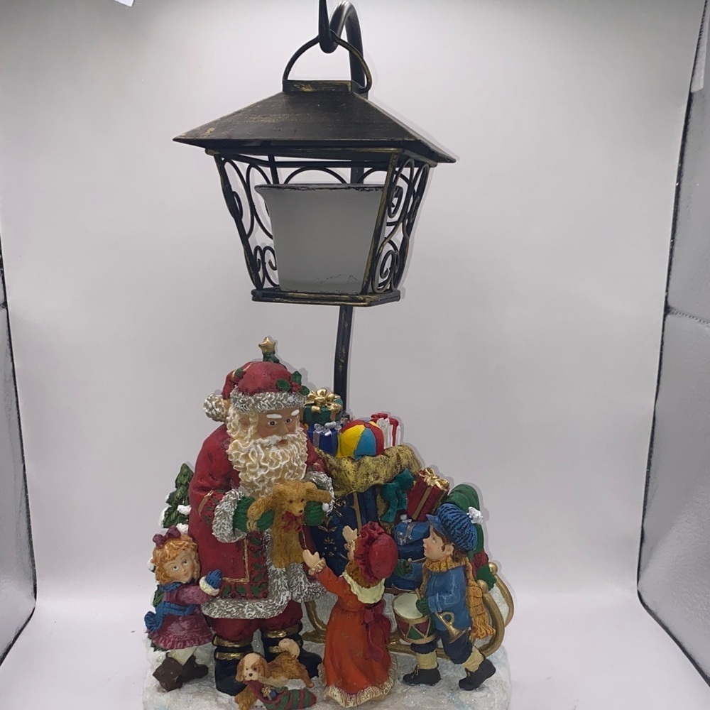 Vintage Santa's Sleigh Children Presents with Lantern Candle Holder Teddy Bear